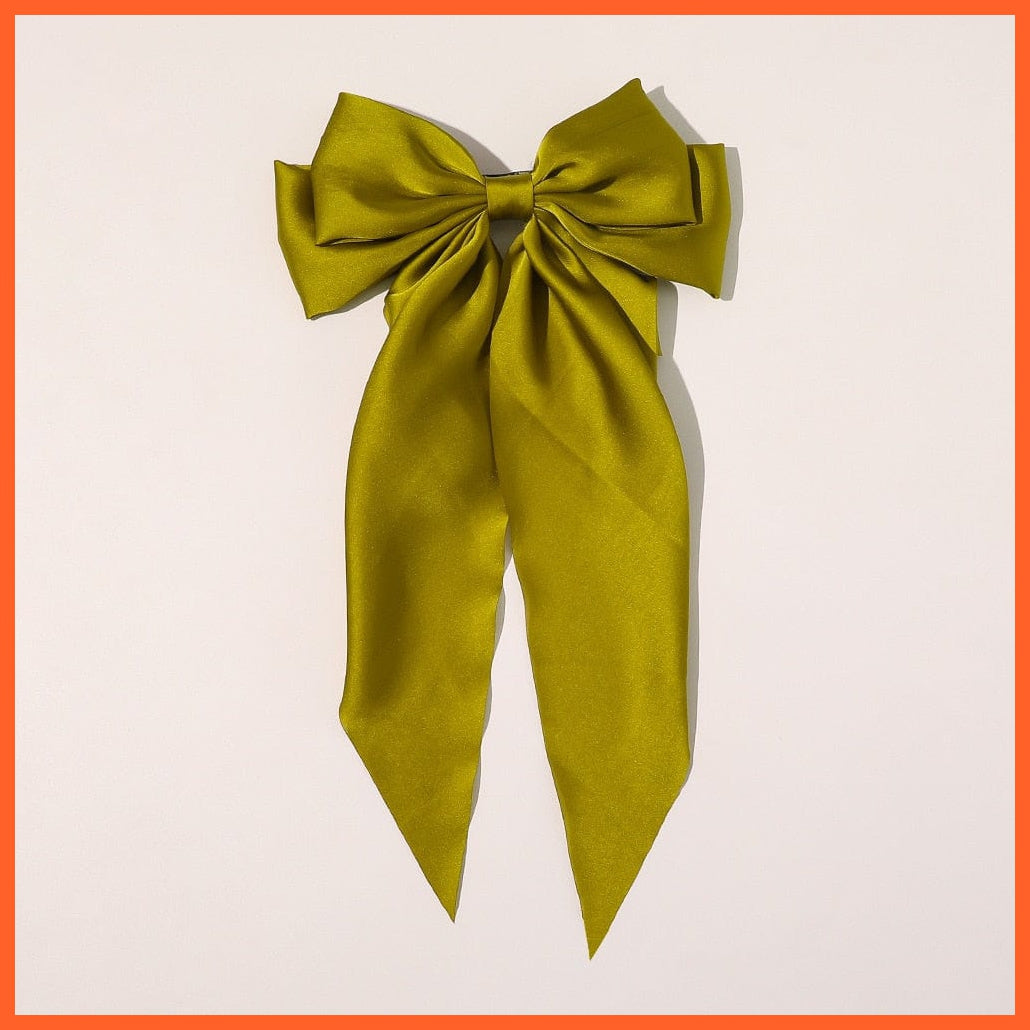 whatagift.com.au Army green Women Large Bow Hairpin | Summer Chiffon Big Bowknot Clip | Hair Accessories