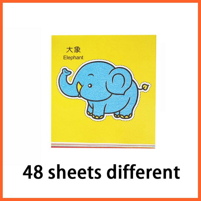 whatagift.com.au Art & Craft 48 sheets colorful 48pcs Kids DIY Colorful Paper Cutting Toys Folding Art Craft Tools Gifts