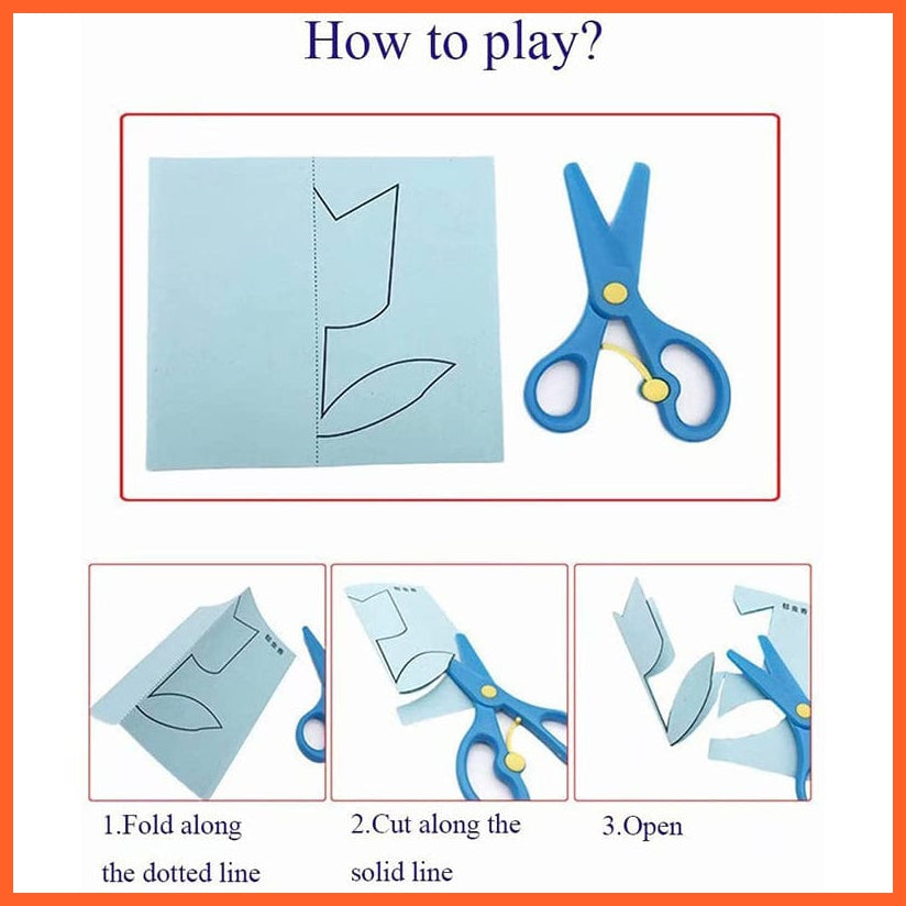 whatagift.com.au Art & Craft 48pcs Kids DIY Colorful Paper Cutting Toys Folding Art Craft Tools Gifts