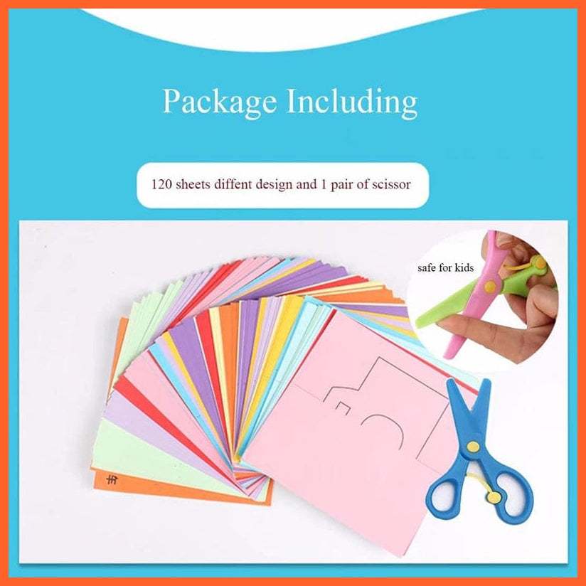 whatagift.com.au Art & Craft 48pcs Kids DIY Colorful Paper Cutting Toys Folding Art Craft Tools Gifts