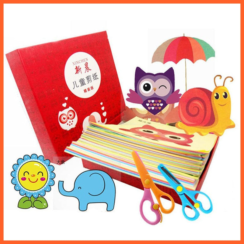 whatagift.com.au Art & Craft 48pcs Kids DIY Colorful Paper Cutting Toys Folding Art Craft Tools Gifts