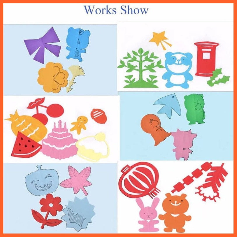 whatagift.com.au Art & Craft 48pcs Kids DIY Colorful Paper Cutting Toys Folding Art Craft Tools Gifts