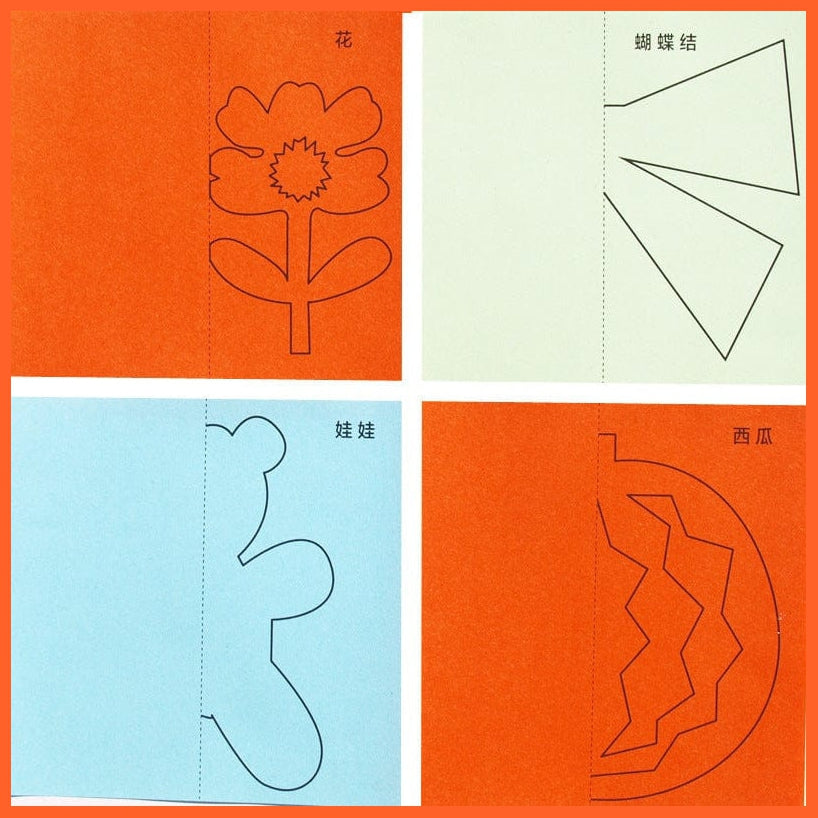 whatagift.com.au Art & Craft 48pcs Kids DIY Colorful Paper Cutting Toys Folding Art Craft Tools Gifts