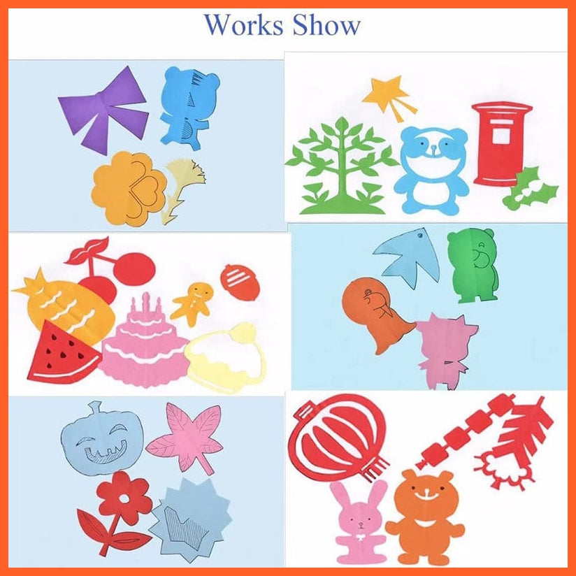 whatagift.com.au Art & Craft 48pcs Kids DIY Colorful Paper Cutting Toys Folding Art Craft Tools Gifts