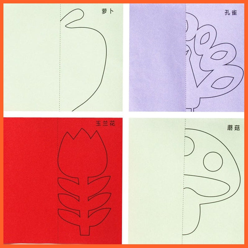 whatagift.com.au Art & Craft 48pcs Kids DIY Colorful Paper Cutting Toys Folding Art Craft Tools Gifts