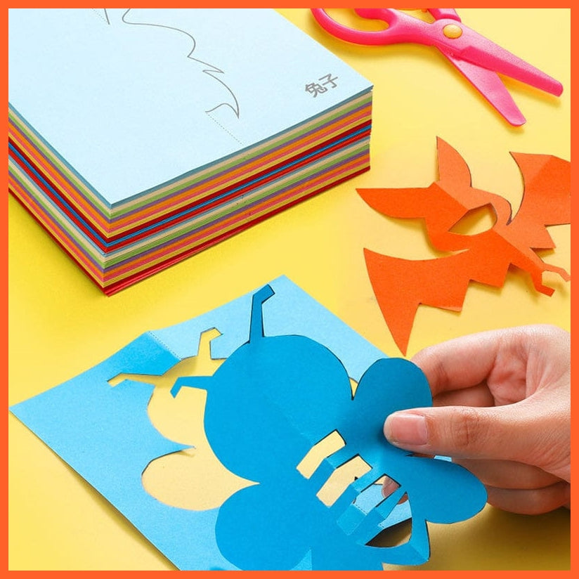 whatagift.com.au Art & Craft 48pcs Kids DIY Colorful Paper Cutting Toys Folding Art Craft Tools Gifts