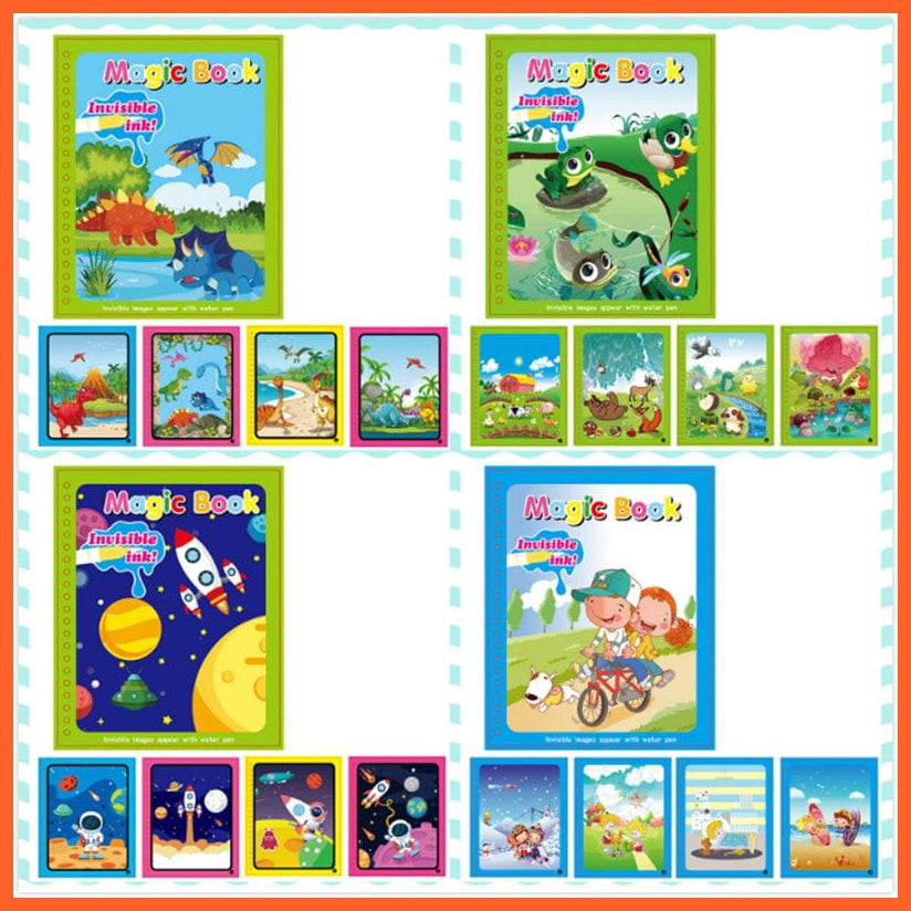 whatagift.com.au Art & Craft Animal Zoo Magic Water Drawing Book | Coloring Cartoon Magic Pen Kids Gifts