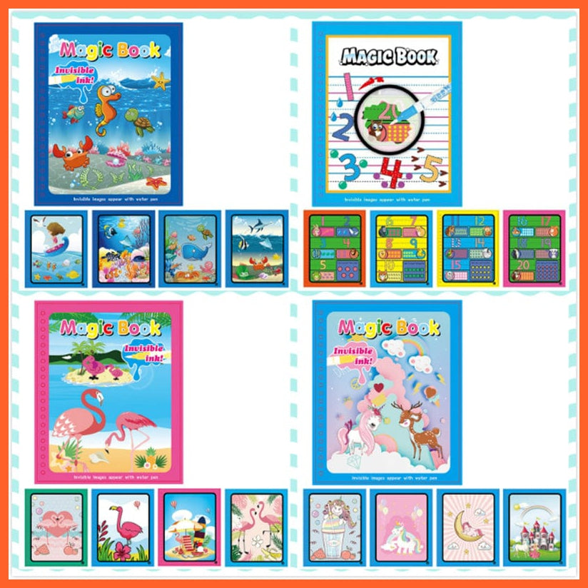whatagift.com.au Art & Craft Animal Zoo Magic Water Drawing Book | Coloring Cartoon Magic Pen Kids Gifts