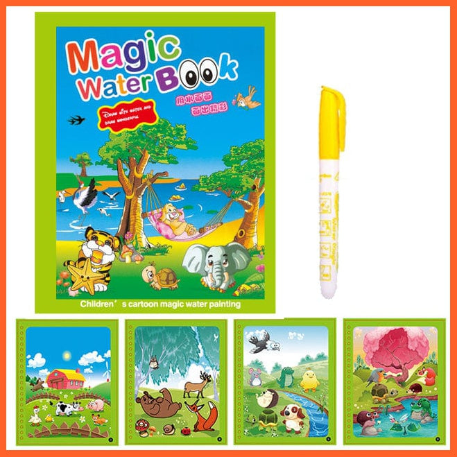 whatagift.com.au Art & Craft frog animal Animal Zoo Magic Water Drawing Book | Coloring Cartoon Magic Pen Kids Gifts