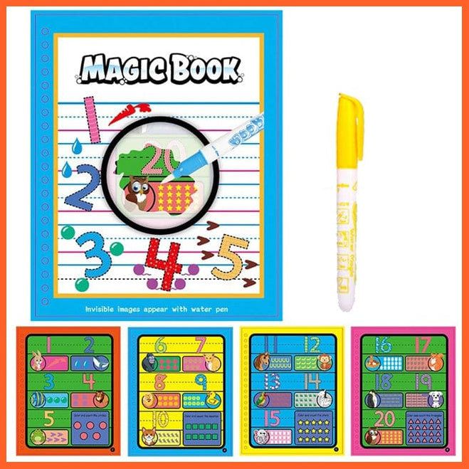 whatagift.com.au Art & Craft numbers Animal Zoo Magic Water Drawing Book | Coloring Cartoon Magic Pen Kids Gifts