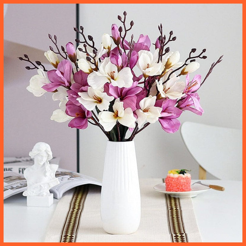 whatagift.com.au Artificial Magnolia Silk Flower for Home Decoration