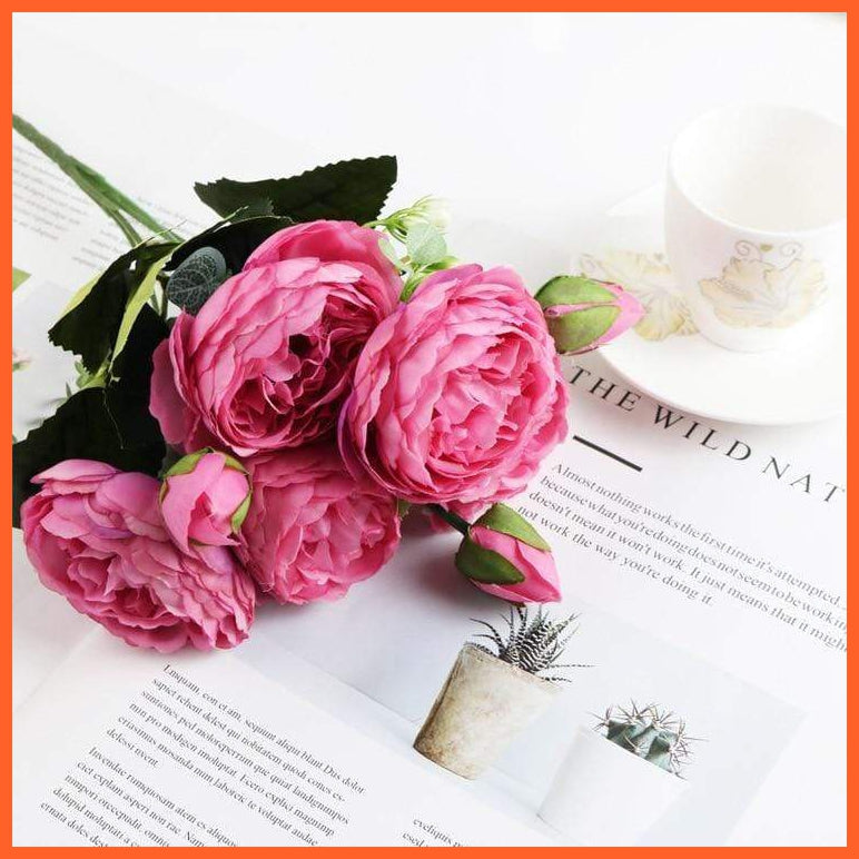 Artificial Silk Peony Flower Bouquet | whatagift.com.au.