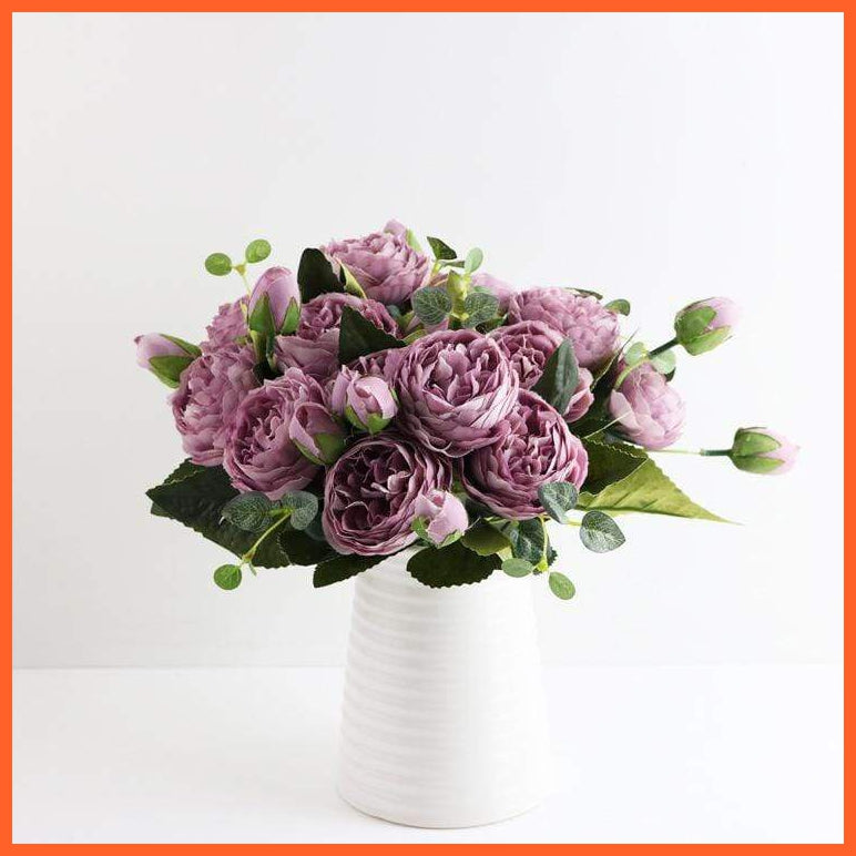 Artificial Silk Peony Flower Bouquet | whatagift.com.au.
