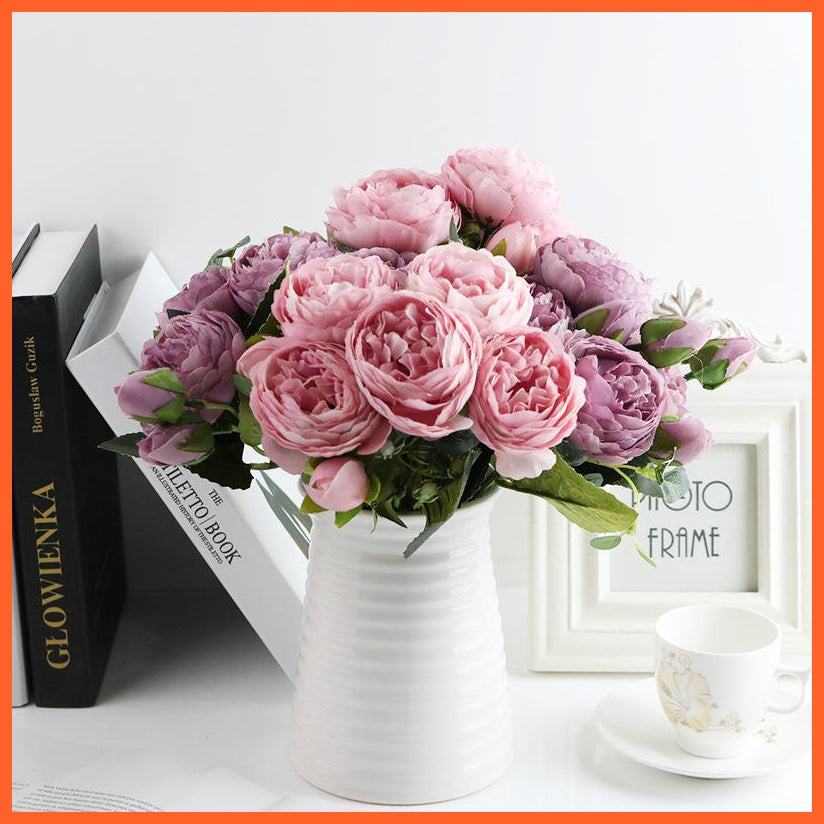 Artificial Silk Peony Flower Bouquet | whatagift.com.au.