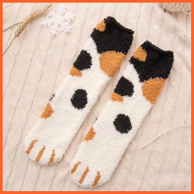 Cat Design Socks - Warm Pair Of Fleece Socks | whatagift.com.au.