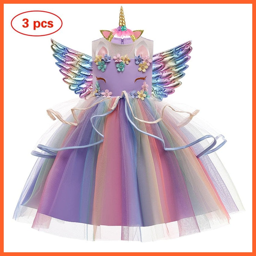 whatagift.com.au as picture 1 / 3T Baby Girls Unicorn Tutu Dress | Pastel Rainbow Princess Girls | Birthday Party Halloween Unicorn Costume