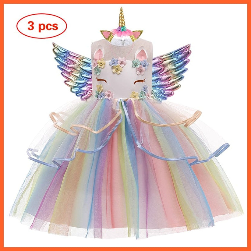 whatagift.com.au as picture 2 / 3T Baby Girls Unicorn Tutu Dress | Pastel Rainbow Princess Girls | Birthday Party Halloween Unicorn Costume
