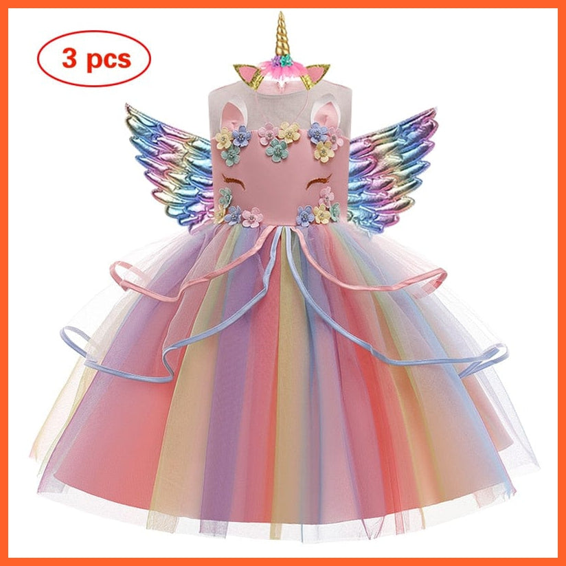 whatagift.com.au as picture / 3T Baby Girls Unicorn Tutu Dress | Pastel Rainbow Princess Girls | Birthday Party Halloween Unicorn Costume