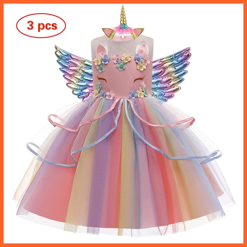 whatagift.com.au as picture / 3T Baby Girls Unicorn Tutu Dress | Pastel Rainbow Princess Girls | Birthday Party Halloween Unicorn Costume