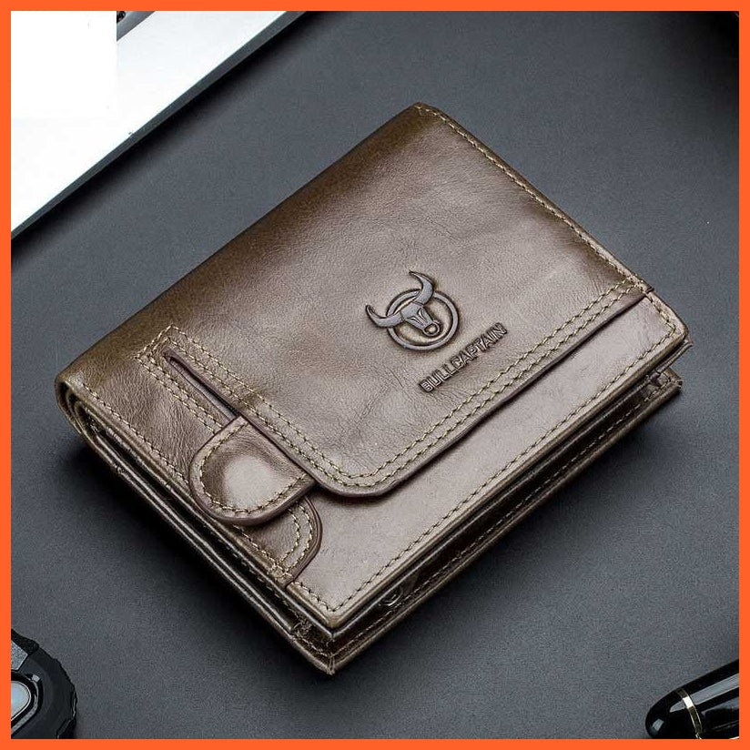 whatagift.com.au Auburn 2021 Brand Genuine Leather Men&#39;s Wallet Cowhide Designer Male Purse Vintage ID Card Holder Luxury Money Bag