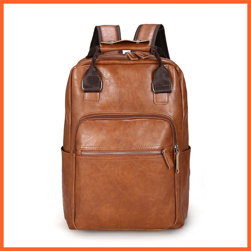 whatagift.com.au Auburn Men PU Leather Backpack | Large laptop Backpacks