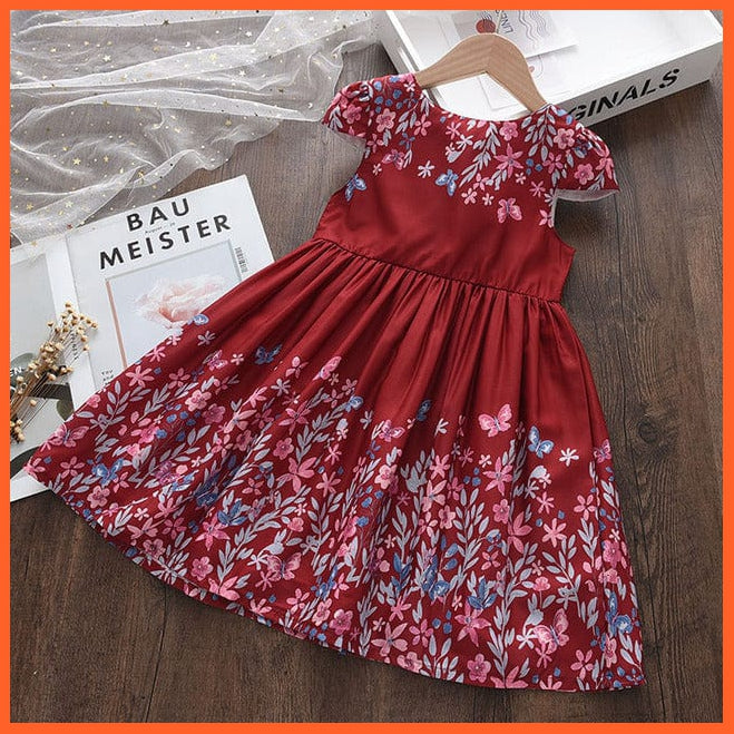 whatagift.com.au AX1748 Red wine / 7 Girls New Summer Flower Dresses