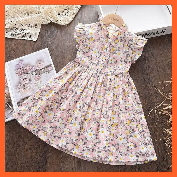 whatagift.com.au AZ2900Pink / 3T Baby Cartoon Cute Printed Sleeveless Dress