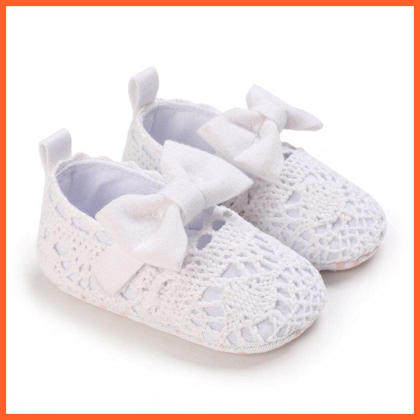 whatagift.com.au B / 1 Baby Girl Newborn Shoes | Big Bow Knitted  Crib Shoe