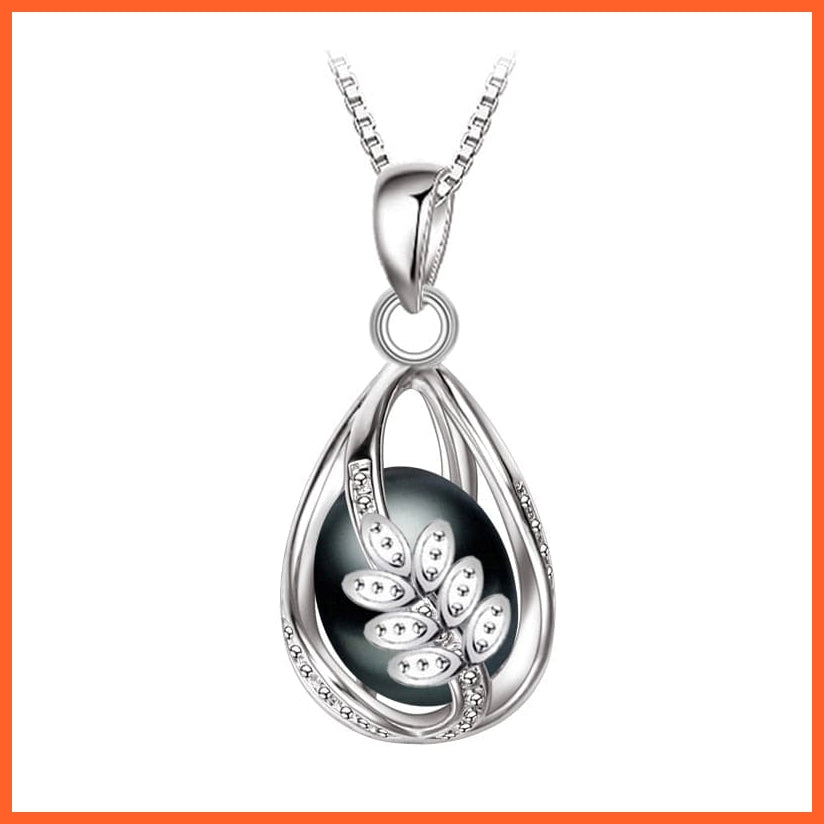 whatagift.com.au B Black Natural Freshwater Pearl Pendant Cage Necklace