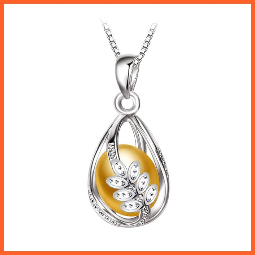 whatagift.com.au B Golden Natural Freshwater Pearl Pendant Cage Necklace