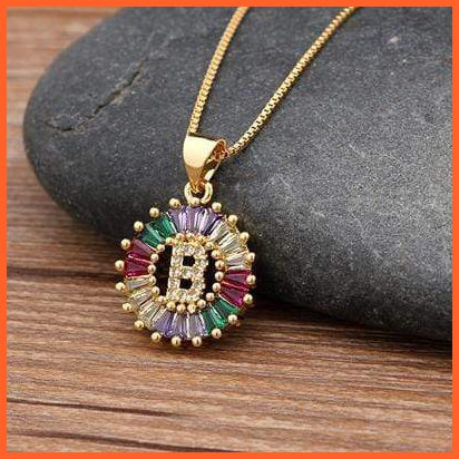 Multi Color Gold Plated Pendant & Necklace | whatagift.com.au.