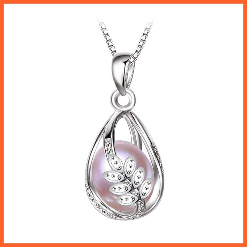 whatagift.com.au B Purple Natural Freshwater Pearl Pendant Cage Necklace