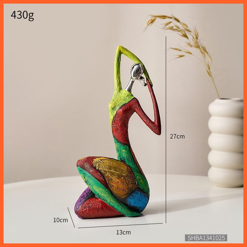 whatagift.com.au B Resin Exotic Woman Colorful Art Figurine for Interior | Statue For Home Decoration