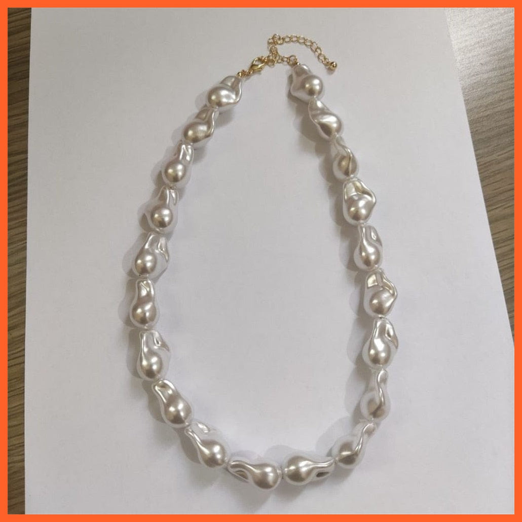 whatagift.com.au B Retro Classic Large Irregular Baroque Pearl Necklace For Women