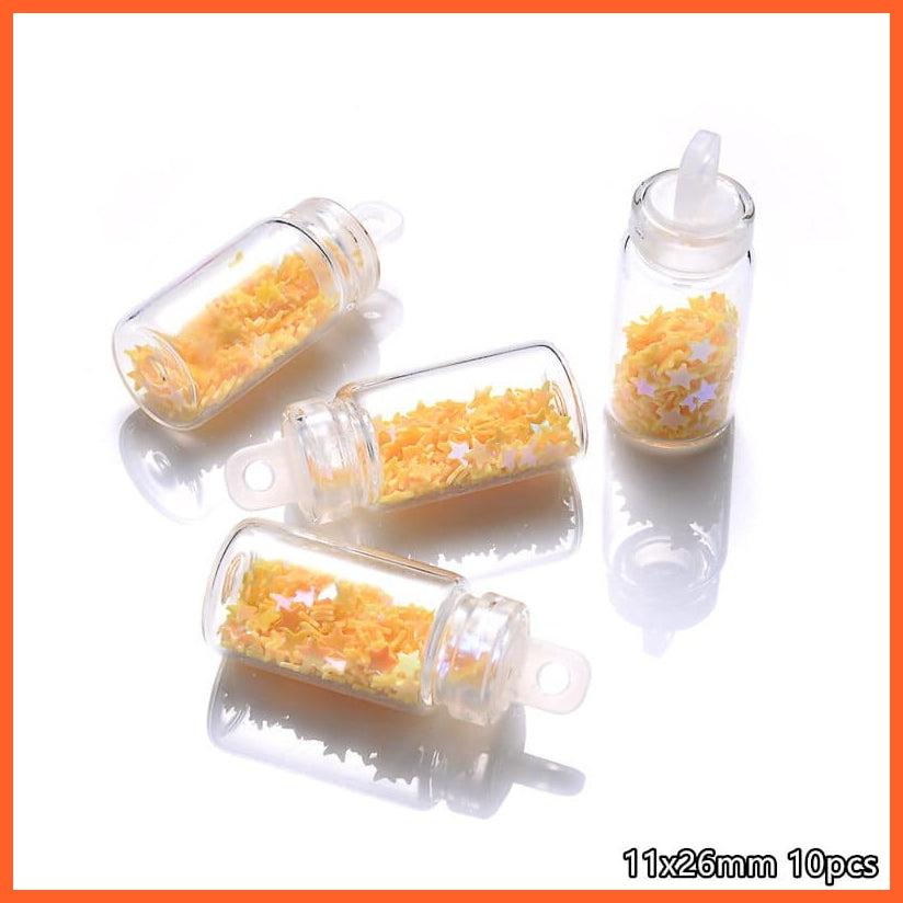 whatagift.com.au B3 11x26mm 10Pcs/Lot Conch Shell Glass Resin Wish Bottle Pendants Charms For Necklace