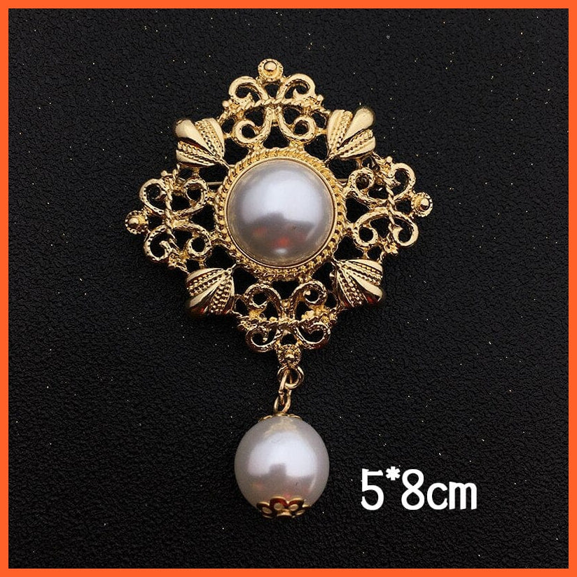 whatagift.com.au B4 Beautiful Pearl Metal Brooch For Women