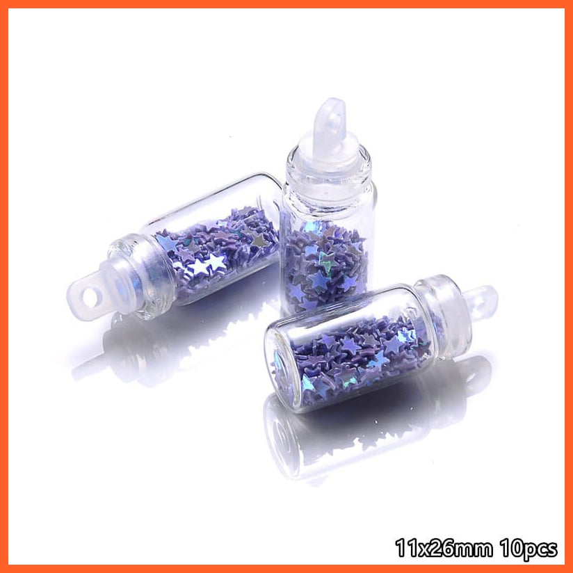 whatagift.com.au B6 11x26mm 10Pcs/Lot Conch Shell Glass Resin Wish Bottle Pendants Charms For Necklace