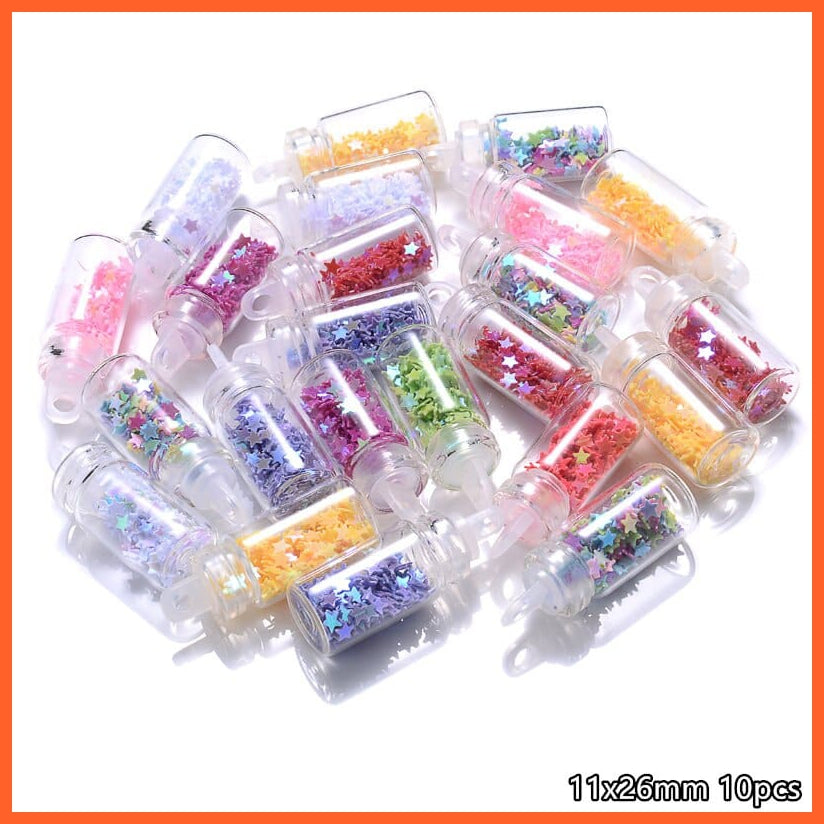 whatagift.com.au B9 11x26mm 10Pcs/Lot Conch Shell Glass Resin Wish Bottle Pendants Charms For Necklace