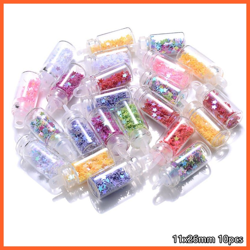 whatagift.com.au B9 11x26mm 10Pcs/Lot Conch Shell Glass Resin Wish Bottle Pendants Charms For Necklace