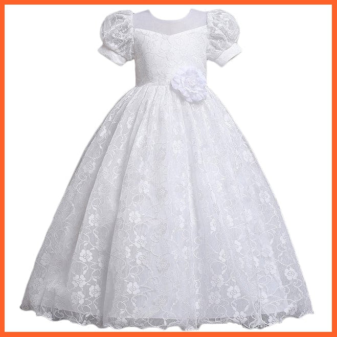 whatagift.com.au Baby Girls Flower Print Princess Ball Gown Party Trailing Dress