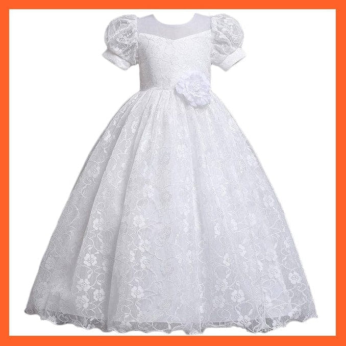 whatagift.com.au Baby Girls Flower Print Princess Ball Gown Party Trailing Dress