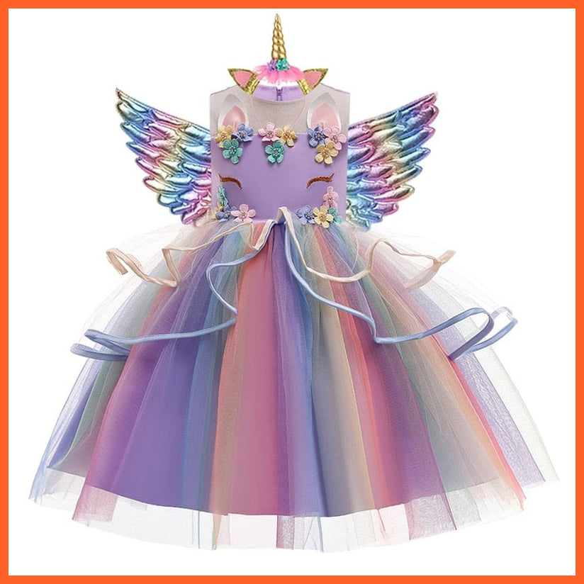 whatagift.com.au Baby Girls Unicorn Tutu Dress | Pastel Rainbow Princess Girls | Birthday Party Halloween Unicorn Costume