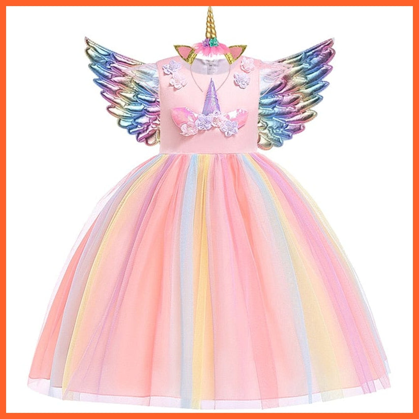 whatagift.com.au Baby Girls Unicorn Tutu Dress | Pastel Rainbow Princess Girls | Birthday Party Halloween Unicorn Costume