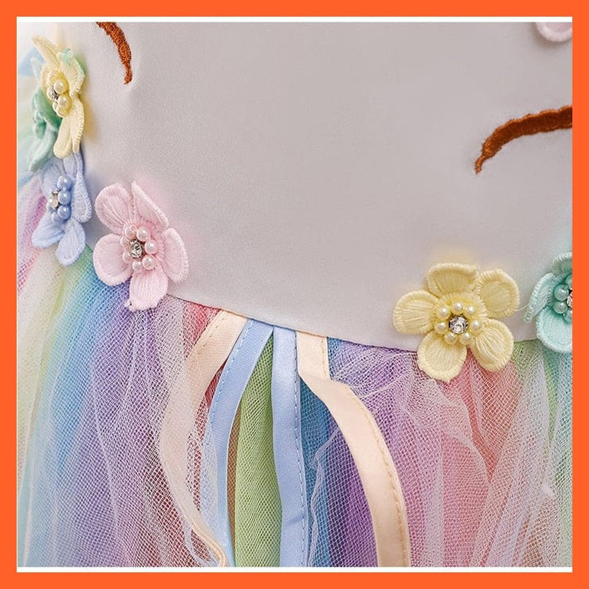 whatagift.com.au Baby Girls Unicorn Tutu Dress | Pastel Rainbow Princess Party Halloween Unicorn Costume