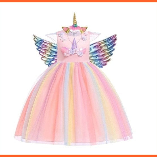 whatagift.com.au Baby Girls Unicorn Tutu Dress | Pastel Rainbow Princess Party Halloween Unicorn Costume