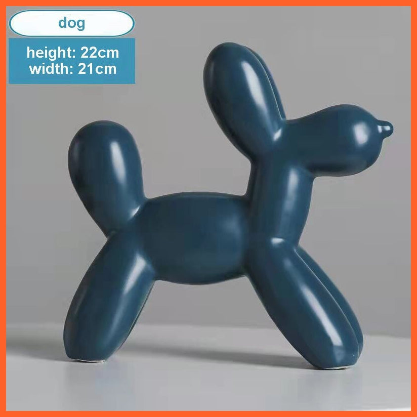 whatagift.uk Balloon Dog Ceramic Decorations For Home Cabinet I Animal Figurines Home Decor