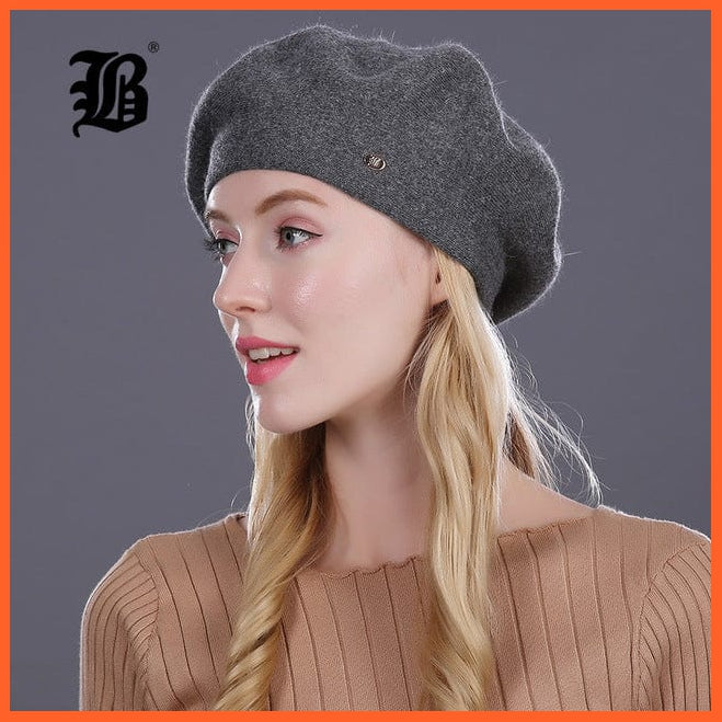 whatagift.com.au Beanies Women 17006 01 Winter Women Real 100% Pure Wool Beret Hat | Women Felt Beret Fashion Girls Hat