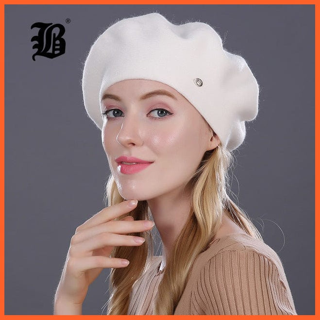 whatagift.com.au Beanies Women 17006 03 Winter Women Real 100% Pure Wool Beret Hat | Women Felt Beret Fashion Girls Hat