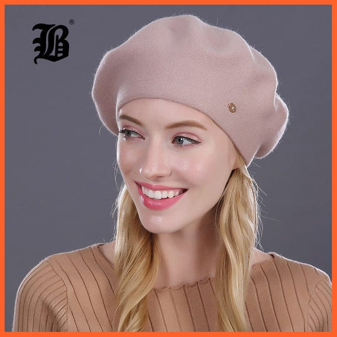 whatagift.com.au Beanies Women 17006 04 Winter Women Real 100% Pure Wool Beret Hat | Women Felt Beret Fashion Girls Hat