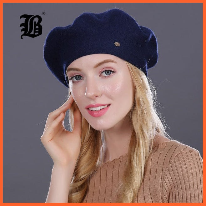 whatagift.com.au Beanies Women 17006 05 Winter Women Real 100% Pure Wool Beret Hat | Women Felt Beret Fashion Girls Hat